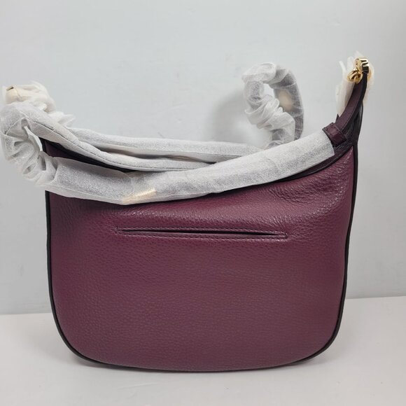 Michael Kors Raven Women's Plum MD Messenger Leather Hand Bag NWT - Picture 2 of 5